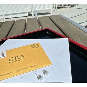 Moissanite Stud Earrings 1.0 Total CTW D Color 5.0mm